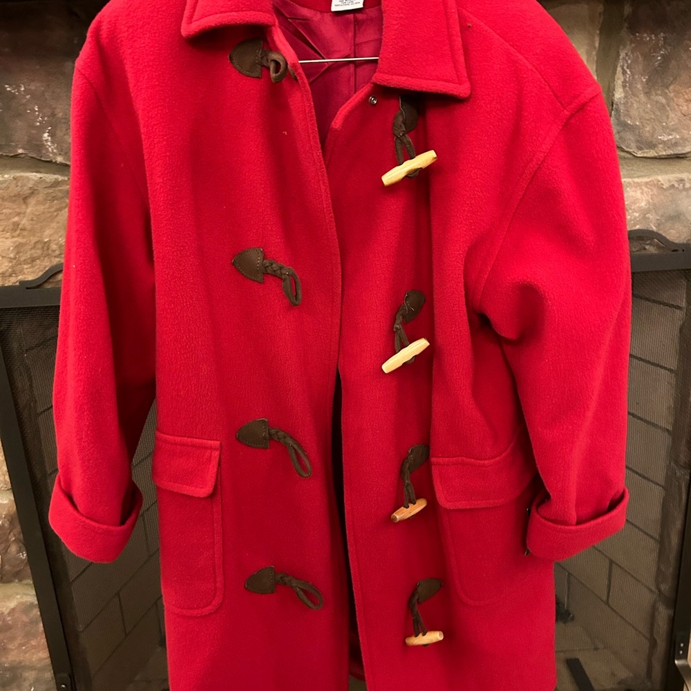 Talbots Perfect Holiday Vibrant Red Coat-beautiful